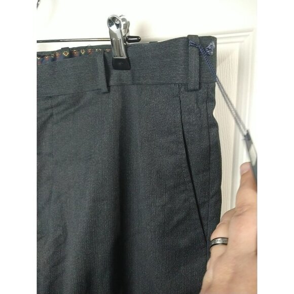 Us Polo Assn. Men's Black Grey Blue Stripe Flat Front Dress Pants. Size 38X32 - Picture 9 of 14